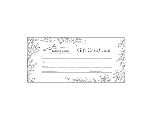 Gift Certificates